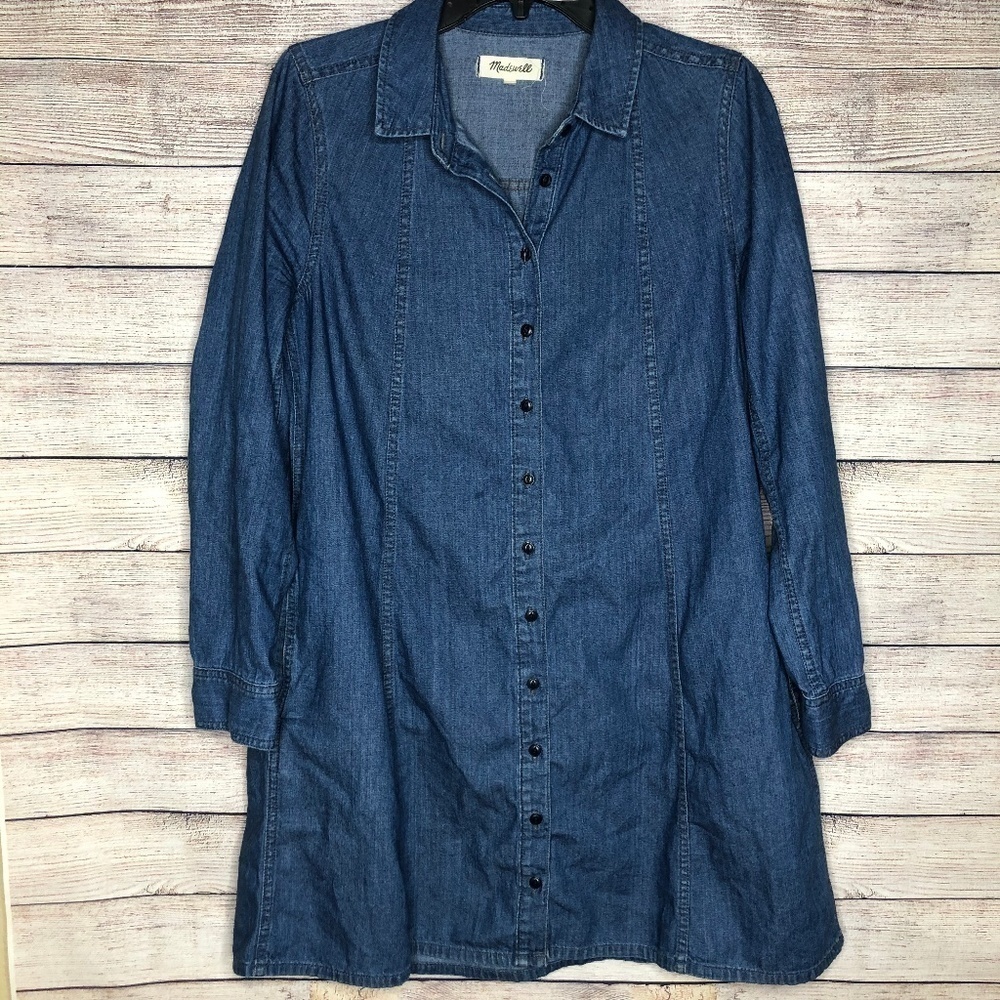 Madewell Denim Long Sleeve Shirtdress Size M - Picture 5 of 6
